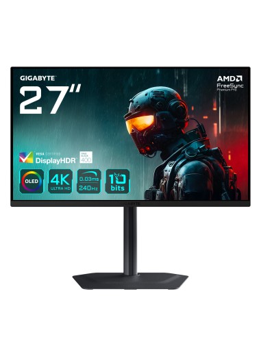 MO27U2 OLED 4K UHD Gaming Monitor - 3840 x 2160, 240Hz, 0,03 ms, 1000 cd/m², Display HDR True Black 400, HDMI 2.1, DisplayPort 1