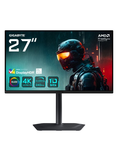 MO27U2 OLED 4K UHD Gaming Monitor - 3840 x 2160, 240Hz, 0,03 ms, 1000 cd/m², Display HDR True Black 400, HDMI 2.1, DisplayPort 1