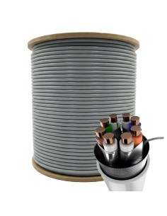 Bobina de cable de red S/FTP Cat.6A cobre LSZH sólido CPR Cca 305 m gris  PHR 6202