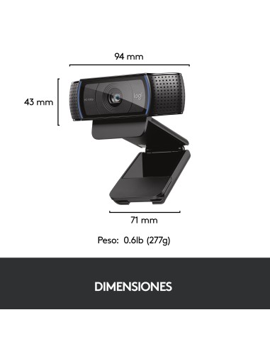 Hd Pro C920 cámara web 3 MP 1920 x 1080 Pixeles USB 2.0 Negro