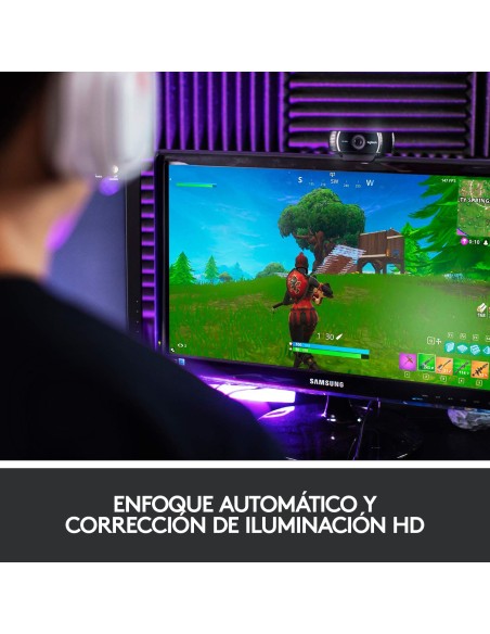 C922 Pro Stream cámara web 1920 x 1080 Pixeles USB Negro