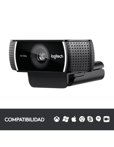 C922 Pro Stream cámara web 1920 x 1080 Pixeles USB Negro