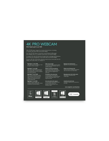 Brio cámara web 13 MP 4096 x 2160 Pixeles USB 3.2 Gen 1 (3.1 Gen 1) Negro