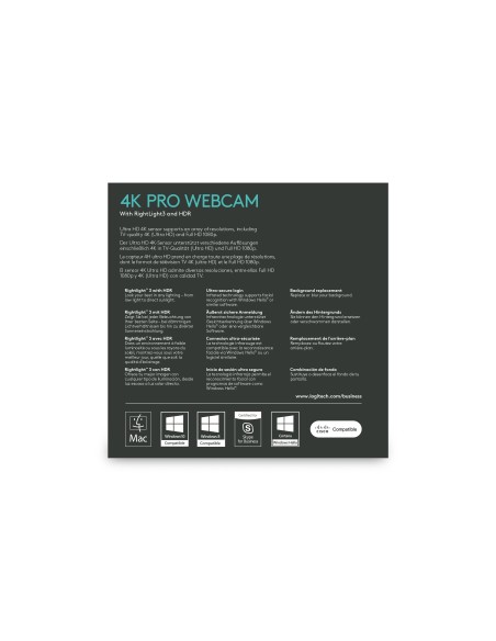 Brio cámara web 13 MP 4096 x 2160 Pixeles USB 3.2 Gen 1 (3.1 Gen 1) Negro