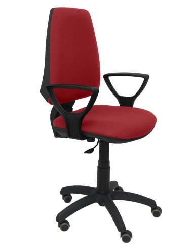 Silla Elche CP bali granate brazos fijos ruedas de parquet