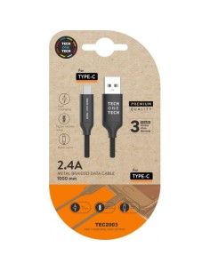 TEC2003 cable USB 1 m USB A USB C Negro