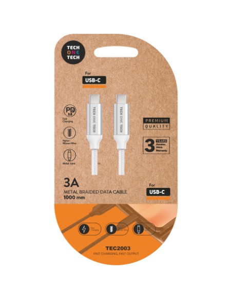 TEC2204 cable USB 1 m USB C Blanco
