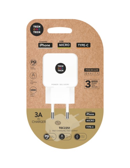 TEC2251 cargador de dispositivo móvil Blanco Interior