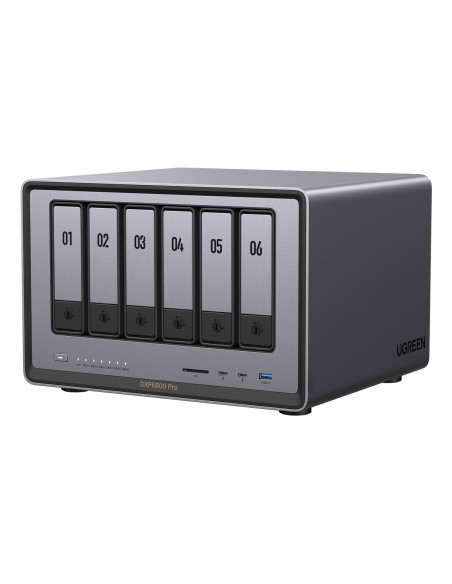 DXP6800 Pro NAS Escritorio Intel® Core i5 8 GB DDR5 Gris, Negro