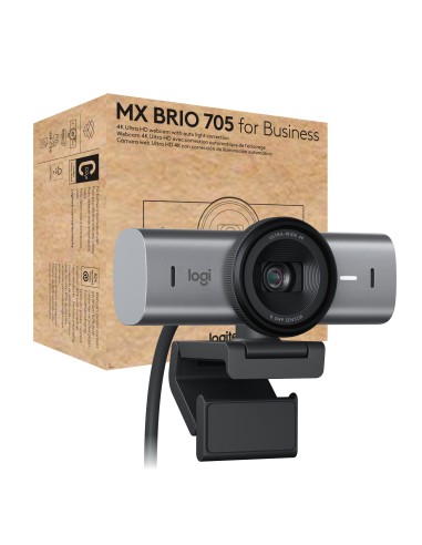 MX Brio 705 for Business cámara web 8,5 MP 4096 x 2160 Pixeles USB 3.2 Gen 1 (3.1 Gen 1) Aluminio, Negro