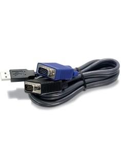 2.8m USB/VGA KVM cable para video, teclado y ratón (kvm) Negro 2,8 m