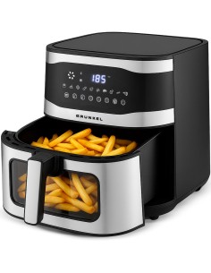 MAXYSTEELFRYER freidora Sencillo 9 L Independiente 2200 W Freidora de aire caliente Negro, Acero inoxidable
