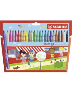  ESTUCHE 24 ROTULADORES STABILO POWER PUNTA 2MM 