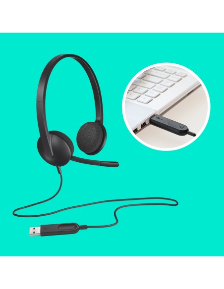 H340 Auriculares Alámbrico Diadema Oficina/Centro de llamadas USB tipo A Negro