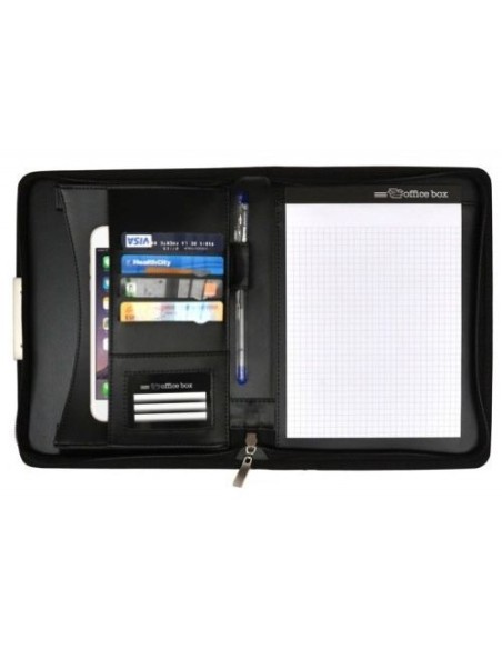 PORTAFOLIO DYNAMIC A5 CON CIERRE DE CREMALLERA NEGRO