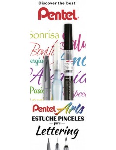 Set 2 pinceles y 1 rotulador para lettering pentel arts