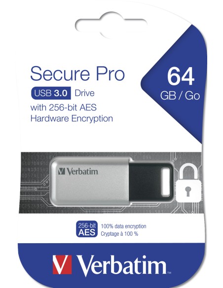 Secure Pro - Unidad USB 3.0 de 64 GB - Plata