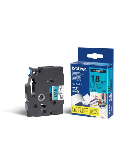TZ-541 cinta para impresora de etiquetas Negro sobre azul