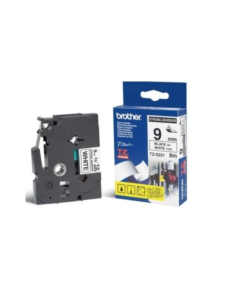 TZ-S221 cinta para impresora de etiquetas Negro sobre blanco