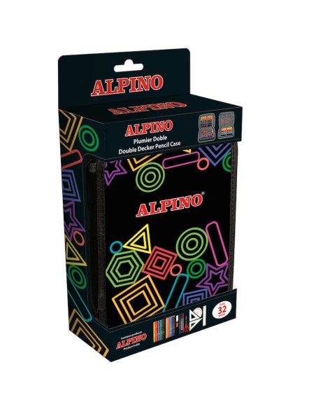 UA000166 caja de lápices Estuche suave Negro, Multicolor