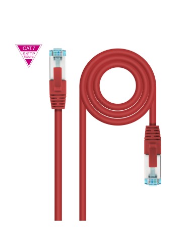 Cable de Red Cat.7 600MHZ LSZH SFTP PIMF AWG26, Rojo, 1 m