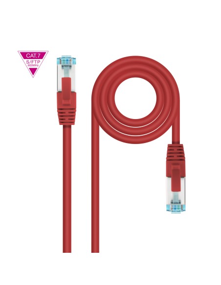 Cable de Red Cat.7 600MHZ LSZH SFTP PIMF AWG26, Rojo, 1 m