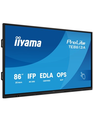 TE8613A-B2AG pantalla de señalización Panel plano interactivo 2,17 m (85.6") Wifi 500 cd / m² 4K Ultra HD Negro Pantalla táctil 