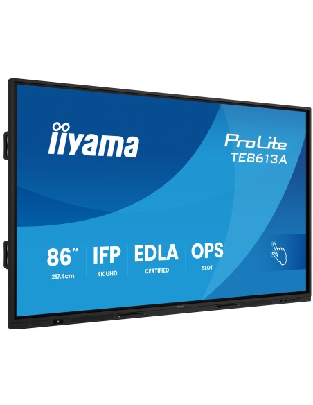 TE8613A-B2AG pantalla de señalización Panel plano interactivo 2,17 m (85.6") Wifi 500 cd / m² 4K Ultra HD Negro Pantalla táctil 