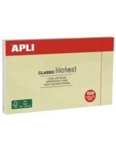 PACK 12 TACOS NOTAS ADHESIVAS 75X125MM APLI AMARILLO