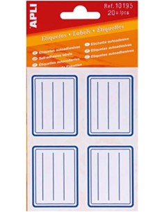 BOLSA 18 ETIQUETAS ESCOLARES ORLA AZUL C LINEAS APLI
