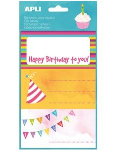 BOLSA ETIQUETAS ESCOLARES MOTIVOS HAPPY BIRTHDAY