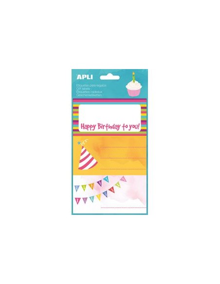 BOLSA ETIQUETAS ESCOLARES MOTIVOS HAPPY BIRTHDAY