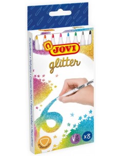 ESTUCHE 8 ROTULADORES GLITTER COLORES SURTIDOS JOVI