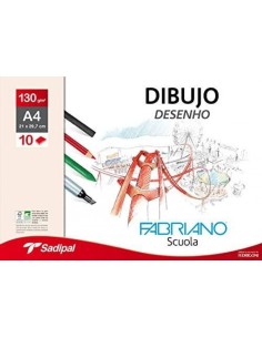 MINIPACK 10 LAMINAS DIBUJO FABRIANO A4 130G