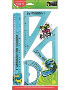 C 20 estuche de dibujo 4 piezas flexible colores surtidos