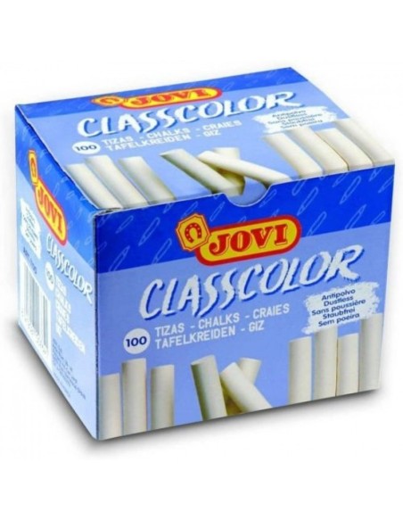 CAJA 100 TIZAS BLANCAS ANTIPOLVO JOVI