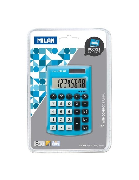 MILAN CALCULADORA AZUL POCKET 8 DIGITOS DUAL BLISTER