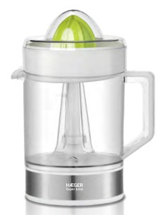 Super Juice prensa de cítricos eléctricos 1,2 L 40 W Blanco, Transparente, Plata, Verde