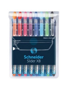 Slider Basic Negro, Azul, Azul claro, Verde claro, Naranja, Rosa, Rojo, Violeta Bolígrafo Extra-grueso 8 pieza(s)