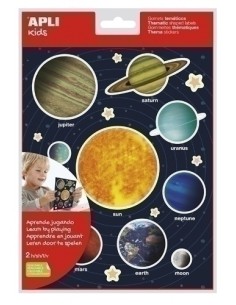 Blister 40Gomets gomets removibles planetas. 2 hojas 15173