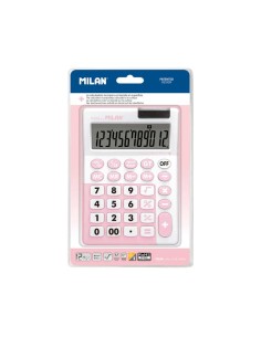 CALCULAD MILAN 12DIG. +EDITION ANTIBAC. ROSA - Pack de 10 unidades