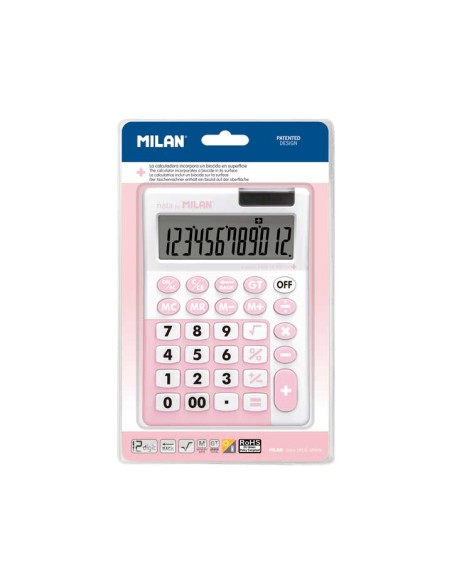CALCULAD MILAN 12DIG. +EDITION ANTIBAC. ROSA - Pack de 10 unidades