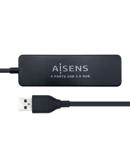 Hub USB 2.0, Tipo A/M - 4 x Tipo A/H, Negro, 30 cm