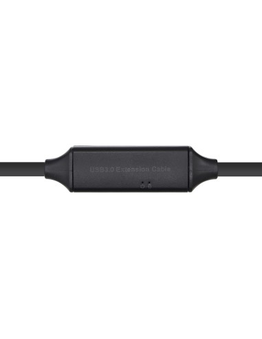 Cable USB 3.0 Prolongador con amplificador y alim., Tipo A/M-A/H, Negro, 10m