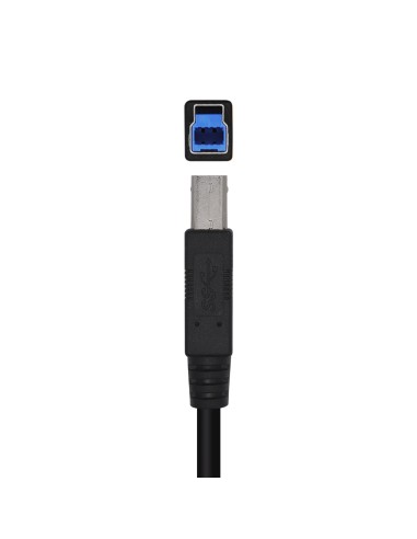 Cable USB 3.0 Impresora Tipo A/M-B/M, Negro, 2.0m