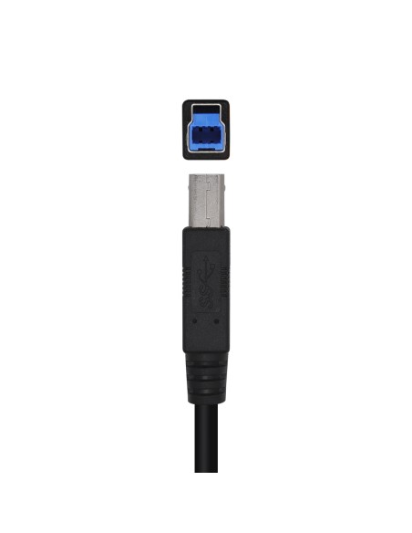 Cable USB 3.0 Impresora Tipo A/M-B/M, Negro, 2.0m