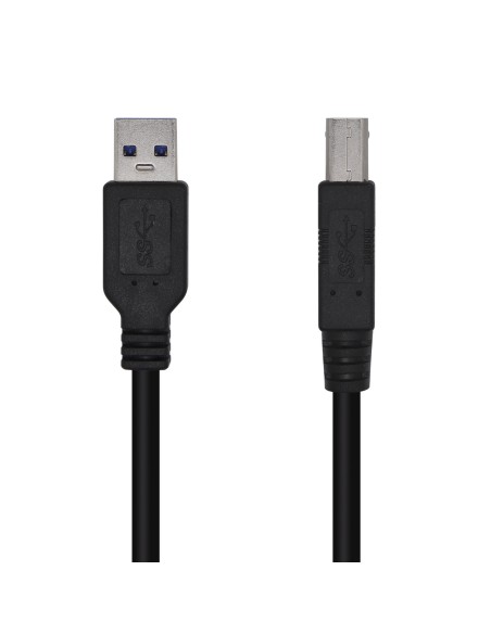 Cable USB 3.0 Impresora Tipo A/M-B/M, Negro, 3.0m