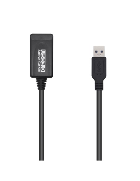 Cable USB 3.0 Prolongador Con Amplificador, Tipo A/M-A/H, Negro, 5.0m