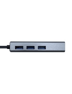 Conversor USB 3.0 a ethernet gigabit 10/100/1000 Mbps + Hub 3 x USB 3.0, Gris, 15 cm 2