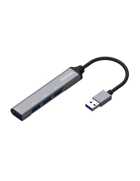 Hub USB 3.0 Aluminio, Tipo A/M - 4x Tipo A/H, Gris, 10cm